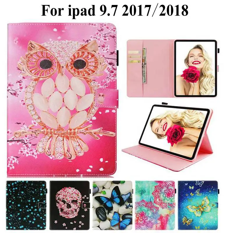 Чехол из ПУ кожи с 3D принтом для iPad 9 7 2017 2018 модель A1822/A1893 умный чехол ipad 8 + пленка