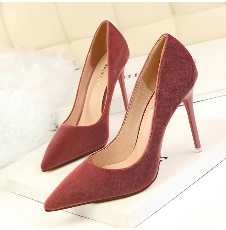 Women's Pumps Shoe Fashion Office Lady Thin Heels Women Shoes High Heel Platform Black Party Shallow Shoes Woman High Heel Blue (12)