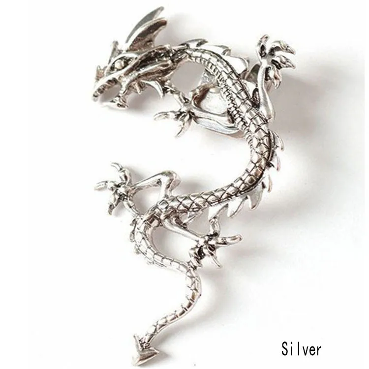 

1 Piece Fashion Trendy Rock Punk Style Unisex Non-pierced Earring Dragon Shaped Ear Cuff Cool Jewelry