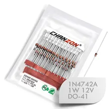 (100 adet) 1N4742A 1N4742 güç Zener diyot 1 W 12 V DO-41 (DO-204AL) eksenel 1 Watt 12 Volt 1N 4742A IN4742A