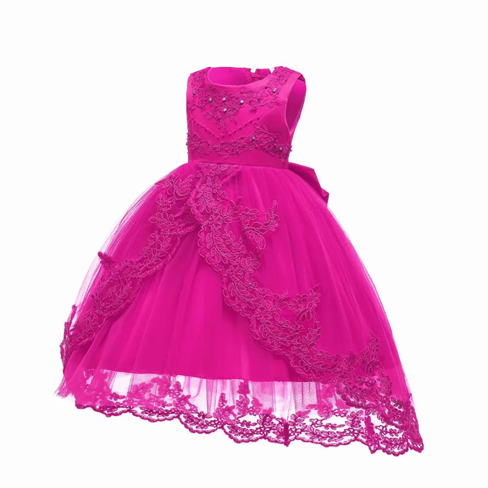 

Flower Girls dresses for New Year clothes Party Baby Girls Sleeveless Princess Wedding Dress Children Party Vestidos