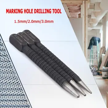

3pcs Non Slip Center Punch Set 3/32" Metal Wood DIY Marking Tool Proofing Hole 10cm Length Drilling Tool