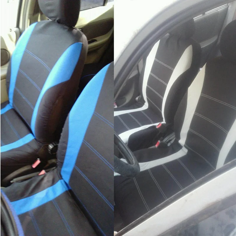 Универсальные модные трикотажные чехлы для автомобильных сидений, аксессуары для интерьера, 9 шт., красный, синий, серый, защита для автомобильных сидений