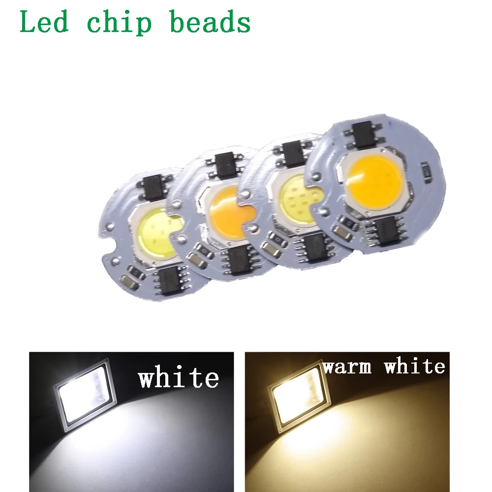 

5pcs LED COB Chip Light 9W 7W 5W 3W 220V 230V Input Smart IC Cold White Warm White DIY For LED Spotlight Floodlight