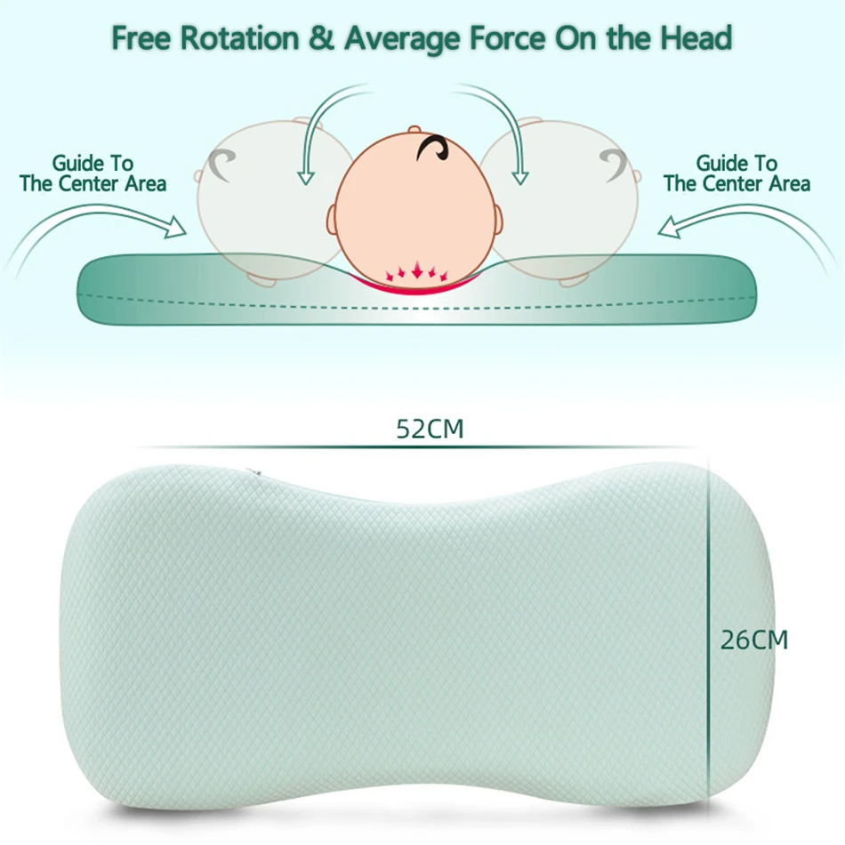 Форменная Подушка с изображением пены памяти для новорожденных, подушка с плоской головкой, антиплоская детская подушка для защиты шеи