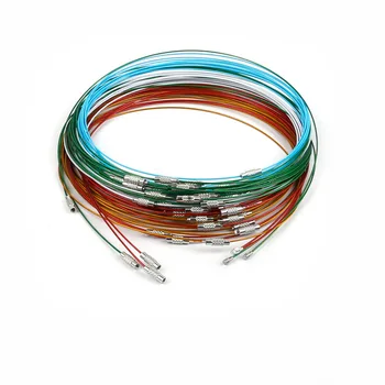 

Hot 200pcs/lot 46cm 9 colors Stainless Steel Necklace Wire Cord For DIY Ms. choker Jewelry Accessories