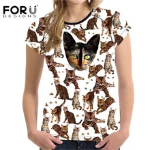 FORUDESIGNS/футболка в стиле Харадзюку для женщин; летние женские футболки с коротким рукавом; футболки с изображением животных, кошек, головоломки, друзей; футболка для бодибилдинга
