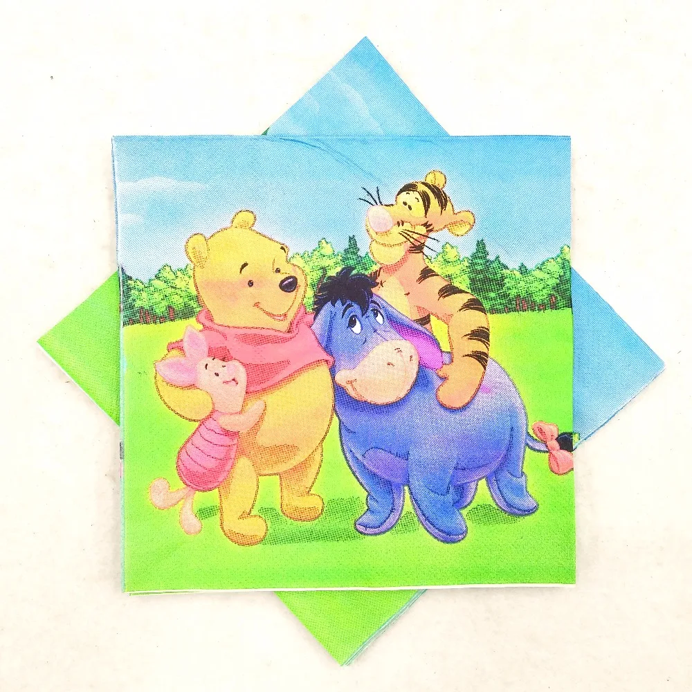 

Disney20pcs/set Winnie The Pooh Baby Paper Napkin Party Kids Happy Birthday Decoration Party Supplies Theme Party Favors Set
