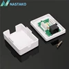 NASTAKO 2pcs/Pack Cat5 Cat5e RJ45 Wall Coupler Box Adapter 8P8C Model UTP Unshielded Single Dual Port Female Desktop Mount Boxes ► Photo 3/6