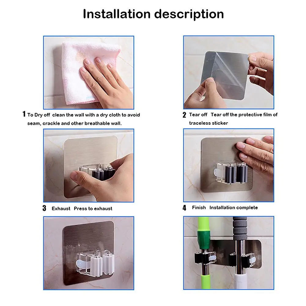 1 pc ممسحة المشبك مرحاض الجدار شنقا ممسحة مكنسة تخزين حامل الفولاذ المقاوم للصدأ ل وازم الحمام