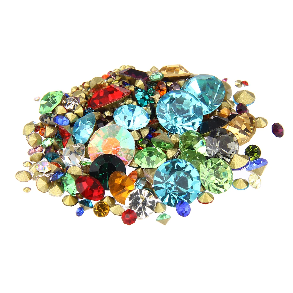 

ss2-ss5 Glass Rhinestones Many Color To Choose 1440pcs Mini Pointback Crystal Stones Strass Loose Bead DIY Nail Art Decoration