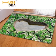 HUGSIDEA 3D зеленый ковер в форме сердца для дома, гостиной, эксклюзивный кухонный нескользящий напольный коврик, коврик для прихожей