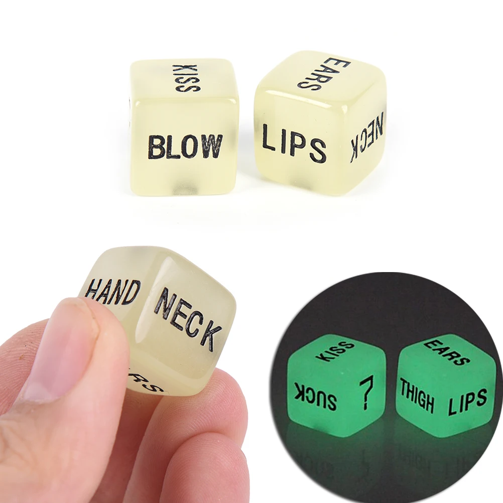 2pcsset Luminous Funny Sex Dice Punishment Sexy Romance Love Humour