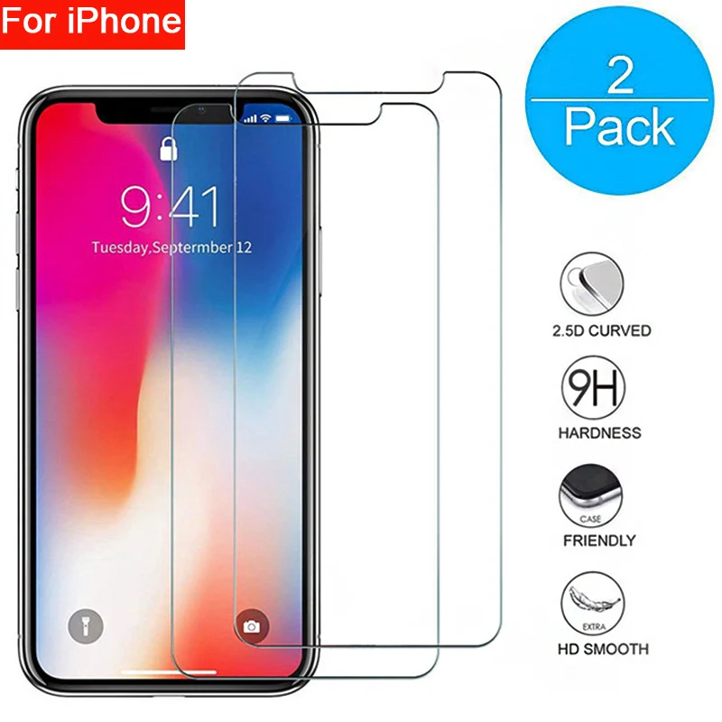 

2pcs Tempered Glass On The For Iphone X XS XR XS MAX S protective Glass Screen Protector For Apple IphoneX SX 10 Iphonese film