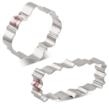 

KENIAO Plaque Cookie Cutter Set for Wedding - 2 PC - Frame Biscuit / Fondant / Sandwich / Bread Cutters - Stainless Steel