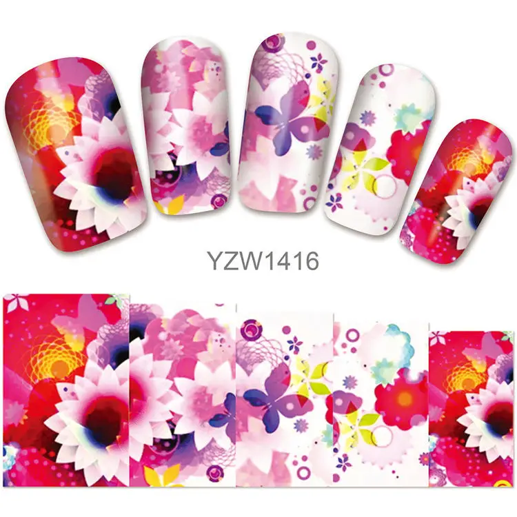 

2018 New Models, Watermark Stickers, Chrysanthemums, Small Fresh Nail Applique, Nail Stickers.YZW1416