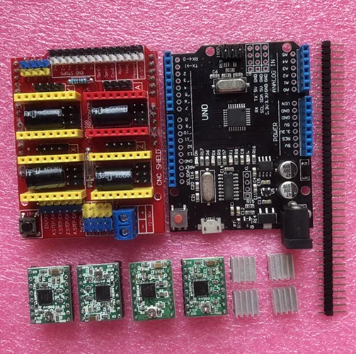 

10 set CNC Shield Expansion Board 3D Printer + 4 x A4988 Stepper Motor Driver with Heat Sink + micro usb UNO R3