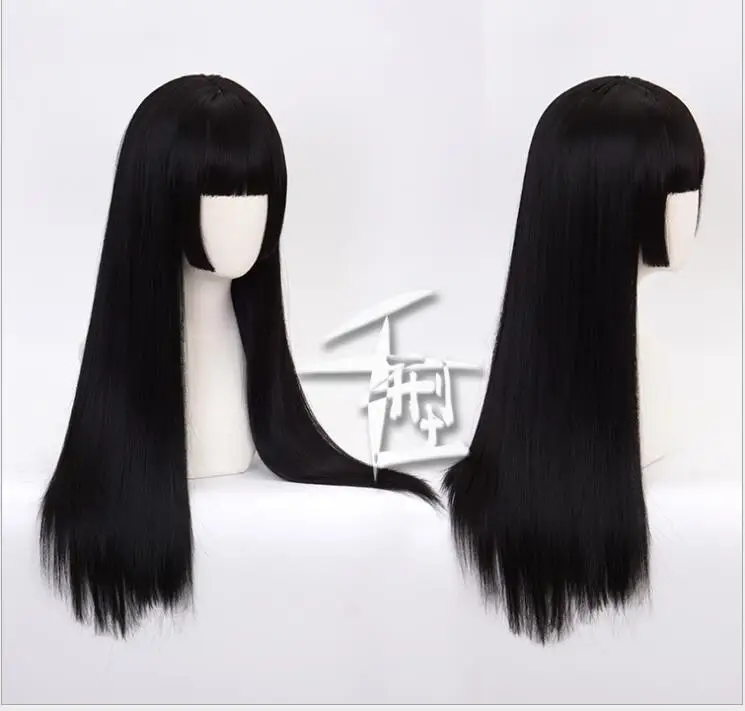 

Kakegurui Yumeko Jabami Cosplay Wigs Heat Resistant Synthetic Hair Wigs Black Straight Wig Cosplay 100cm