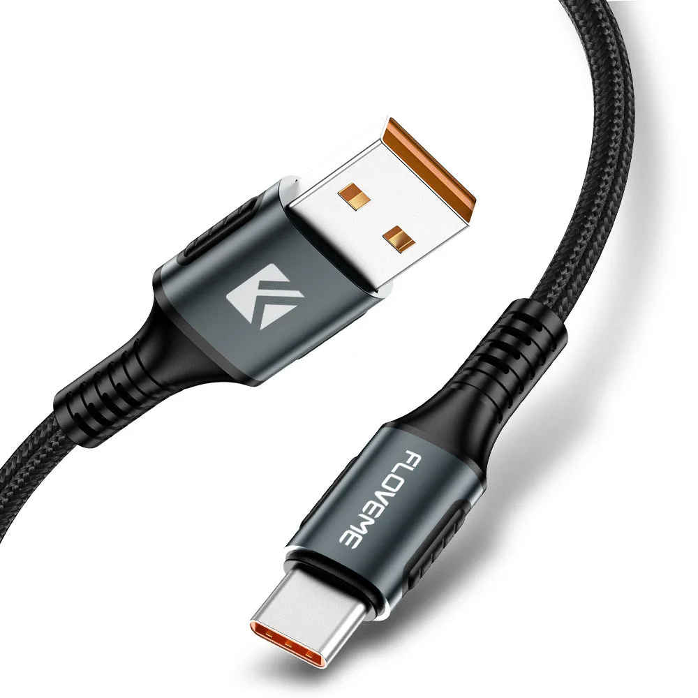 FDBRO Floveme USB кабель 5A Быстрая зарядка кабель type-C провод type-C для huawei mate 20 P20 для Xiaomi samsung S10 S10e - Цвет: black