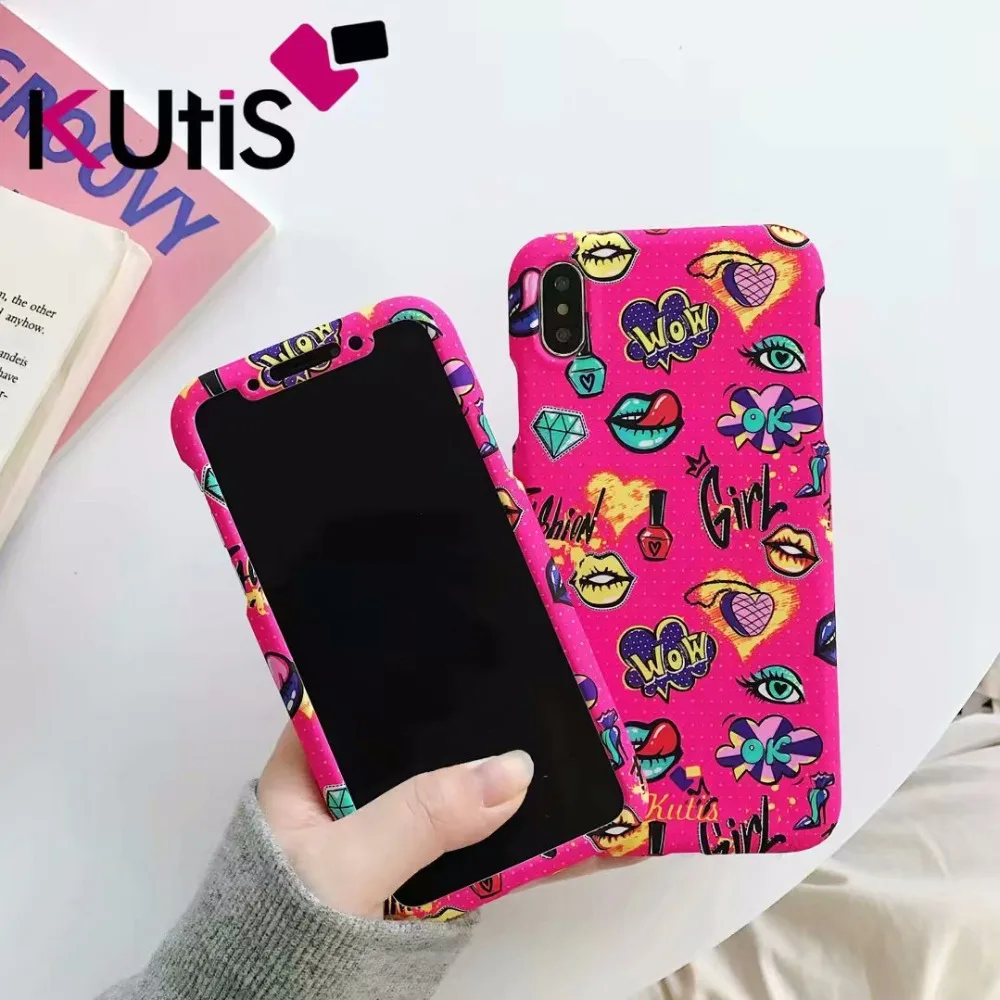 Жесткий ПК полное покрытие чехол для iPhone X XS MAX XR 360 градусов полный корпус 6 6s Plus 8 7