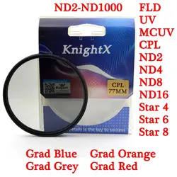 KnightX UV MC MCUV CPL Переменная ND 49 мм 52 55 58 67 72 77 фильтр объектива для sony Canon Nikon eos 400d 700d a6300 gopro