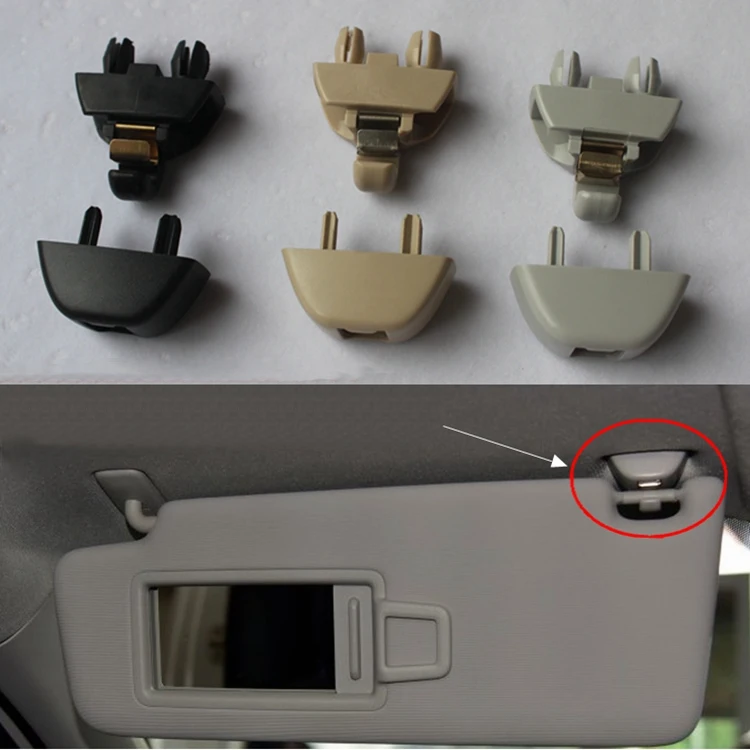SKTOO Gray Sun Visor Hanger Clip Holder For VW Passat Polo A6 4F0857561