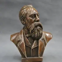 Bi002686 Китай Чистая Бронзовый Коммунистическая Фридрих Фон Энгельс Статуя, Бюст