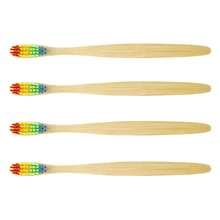 Экологически деревянная зубная щетка "Радуга" бамбуковая зубная щетка Бамбук волокна деревянная ручка зубные чистящие инструменты