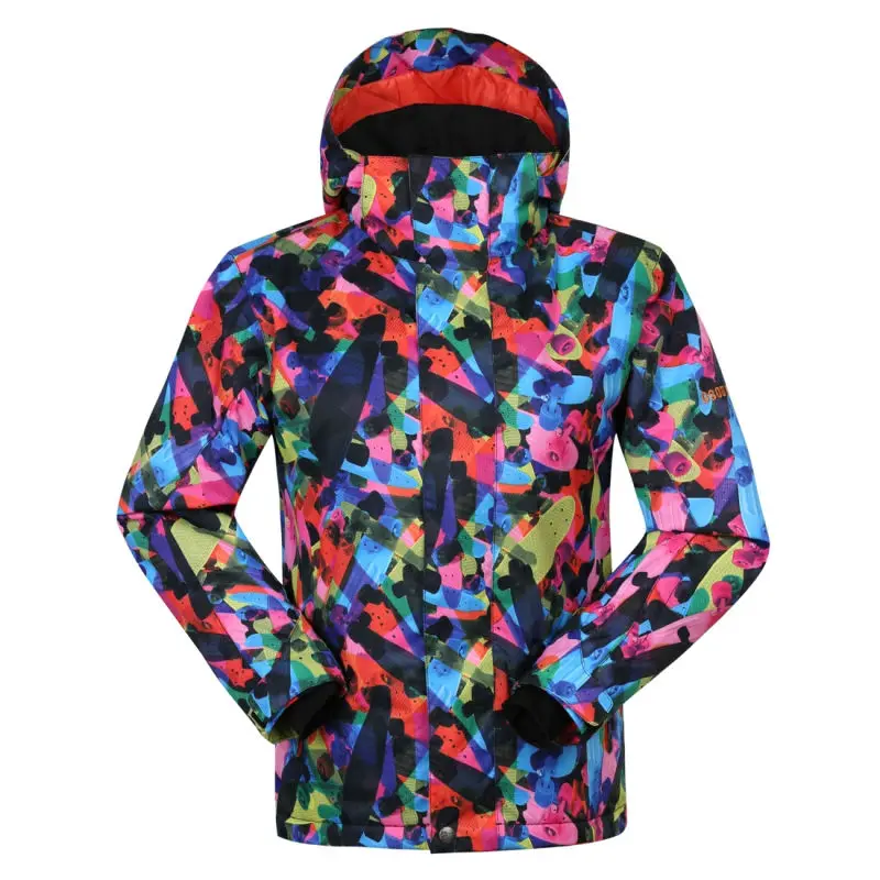 Gsou Snow Boys Waterproof Ski Jacket Kids Camouflage Snowboard Jacket Colorful Ski Coatin