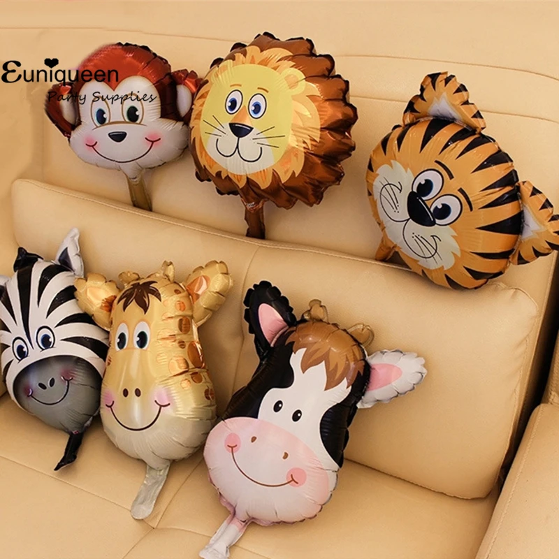 

Safari Jungle Animal Party Decoration Mini Tiger Lion Monkey Zebra Giraffe Cow Balloon Kids Gift Birthday Party Zoo Supplies