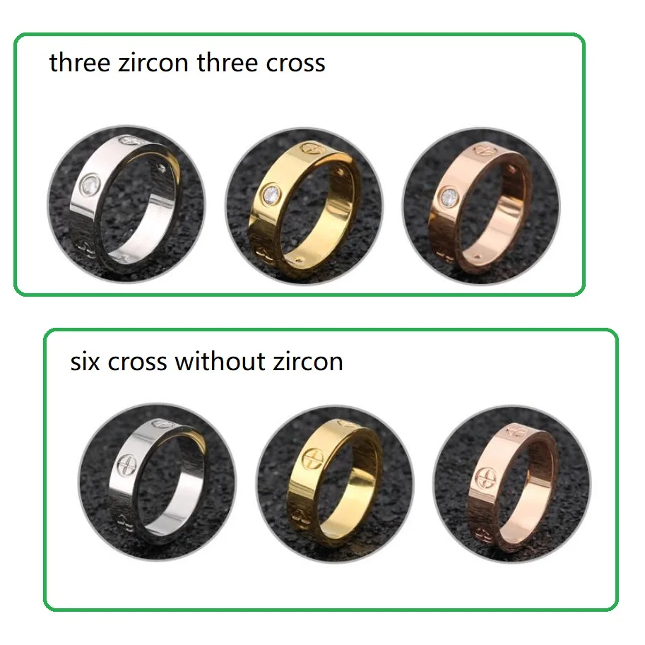 2022 Cross Stainless Steel Zircon Ring With Stone For Woman Girl For Men Couple Ring Wedding Ring