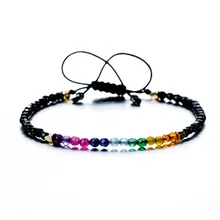 7 Чакр Исцеление баланс целитель рейки 3 мм ограненные камни бисером для женщин обёрточная бумага браслеты