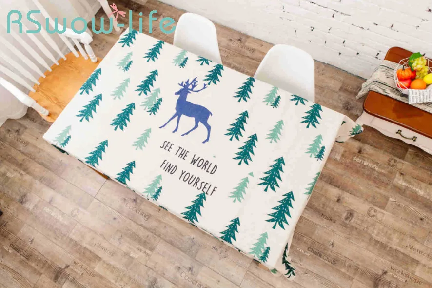 

Household Waterproof Tablecloth Christmas Table Cloth Breathable Good Environmental Protection TV Cabinet Coffee Table Cloth