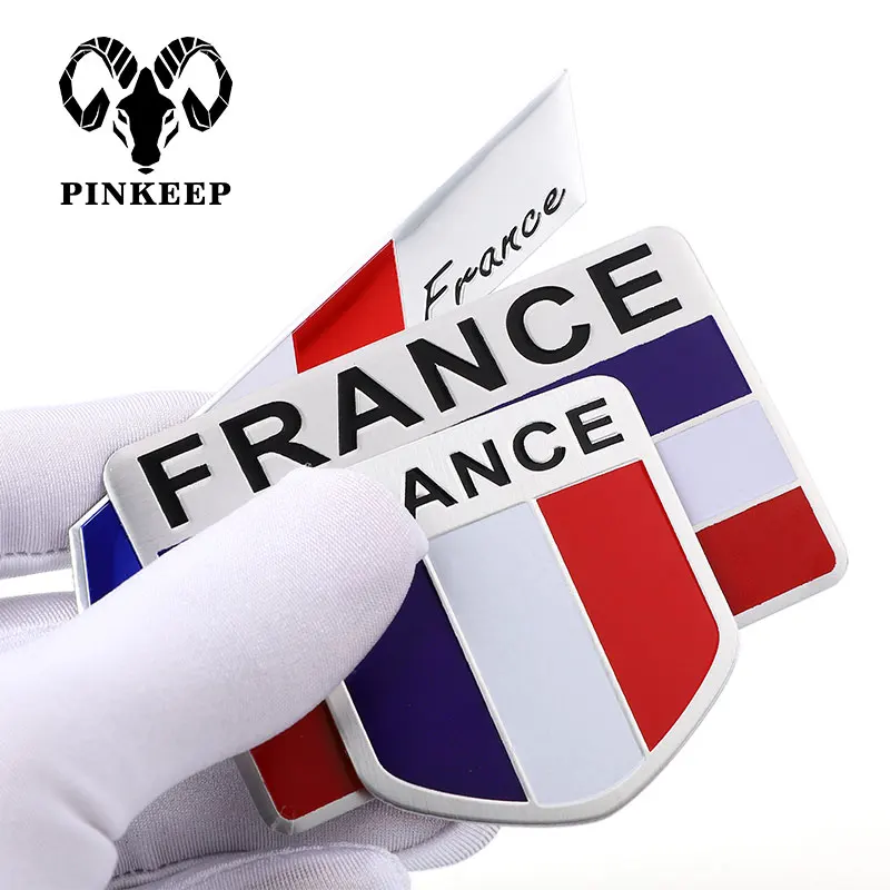 

3D Metal French Flag Car Emblem Badge France Logo Auto Stickers Aluminum Stickers for BMW Audi Jeep Mazda Opel Ford Car Styling