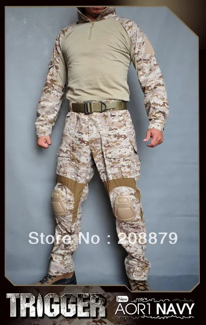 Allwin Тактическая Военная одежда bdu evy Seal AOR1 desert camoufl боевая рубашка + брюки/Военная