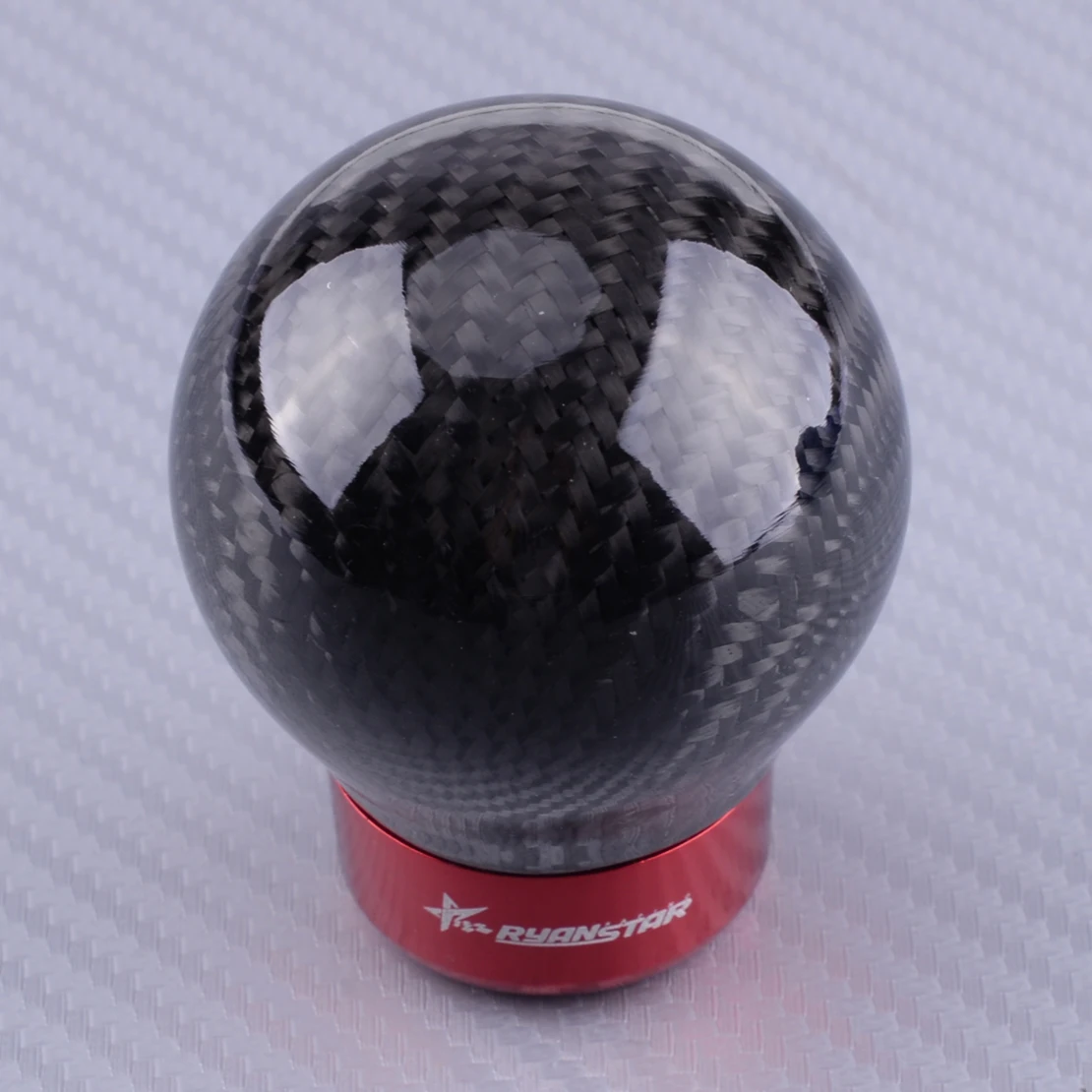 beler Carbon Fiber Round Ball Shape Gear Shift Knob for Shifter Lever