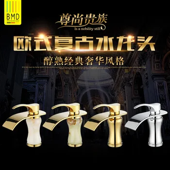 

Antique jade leading European retro copper basin art basin wash basin single hole faucet