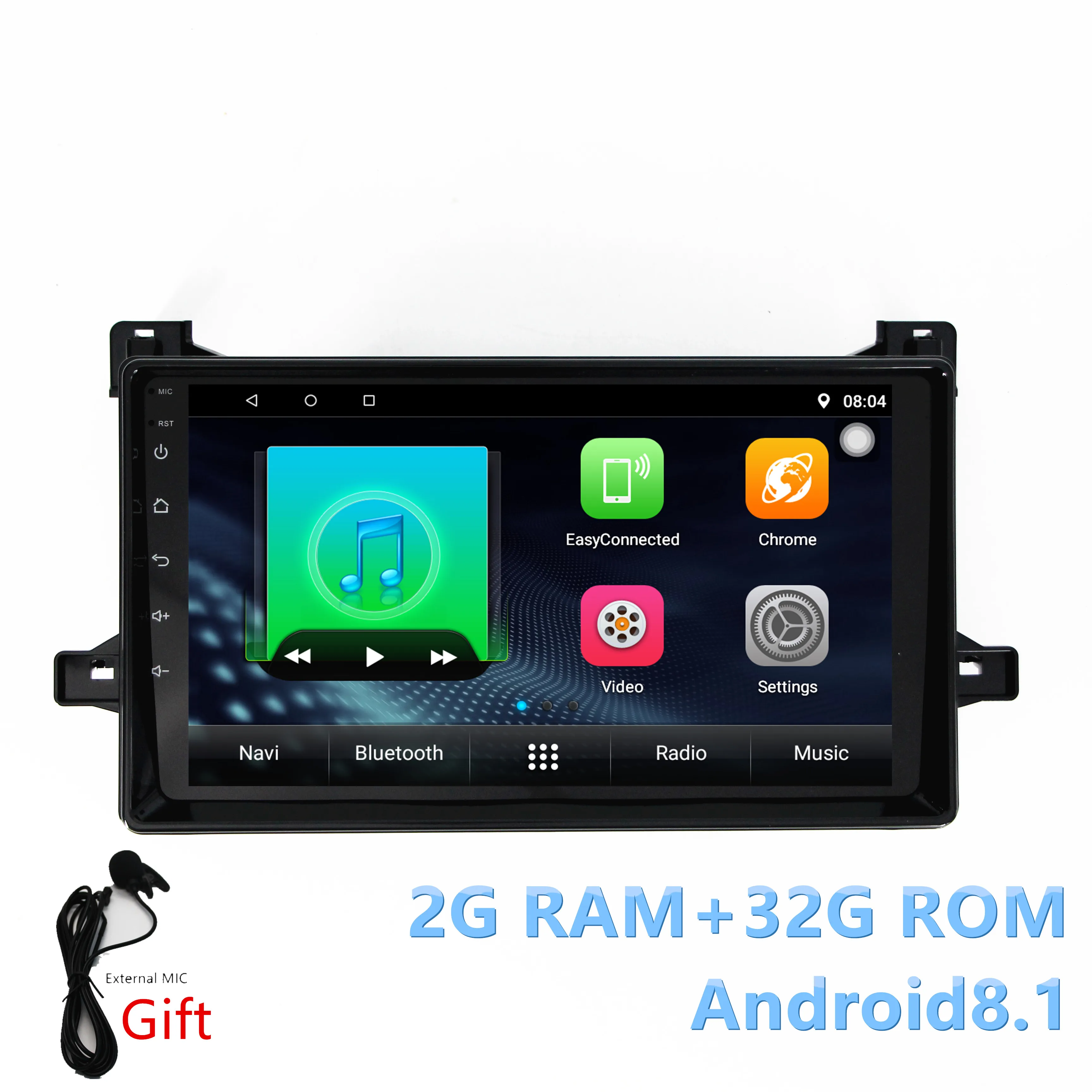 Perfect 2din Car Android8.1 stereo Autoradio For Toyota Pruis 2016 Quade-core RAM2G+ROM32G with BT WIFI Mirrorlink gps navigation player 3