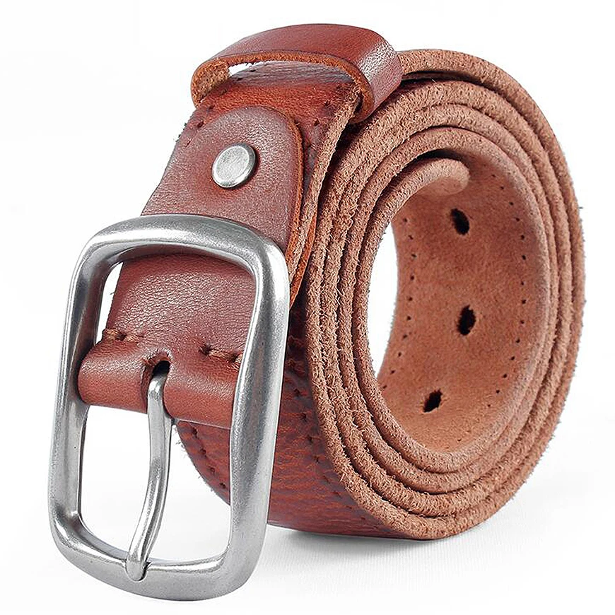 Luxury belt men genuine leather vintage buckle causal leather belts men