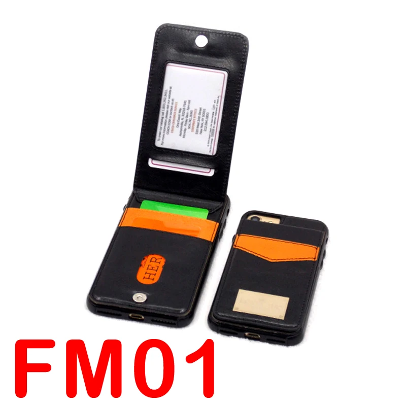 For iphone 7 Vertical Flip Card Holder Leather Case For iPhone 7 Plus 7Plus Brand Retro Cover Phone Bag Case 4.7\