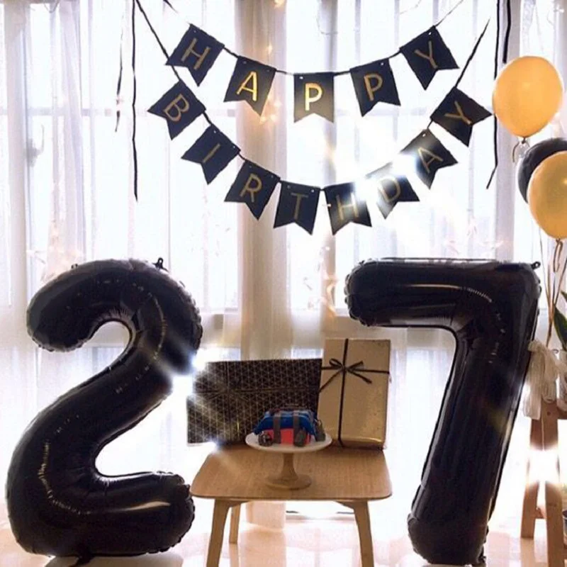 

42 inch Black Jumbo ballon Digital 1 2 3 4 5 6 7 8 9 0 Float Number Balloon Baby Shower Baby Birthday Party Wedding Decoration