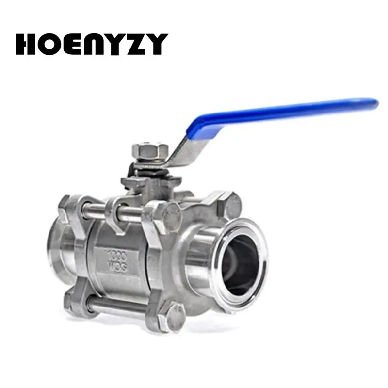 

1/2" 3/4" 19mm 1" 304 Stainless Steel Sanitary Ball Valve 3 Three Piece 1.5" 50.5mm Tri Clamp Ferrule Type For Homebrew Diary