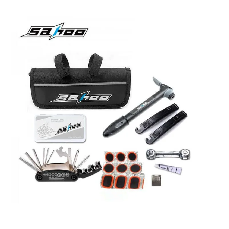 

Multifunctional Bike Bicycle Repair Tools Sets Hex Spoke Wrench Screwdriver Mini Pump Bag Bike Tire Inflator Super Light
