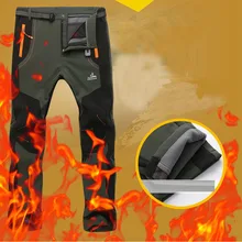 Мужские зимние рыболовные водонепроницаемые походные флисовые походные брюки для походов, альпинизма, лыжного спорта, флисовые брюки 55