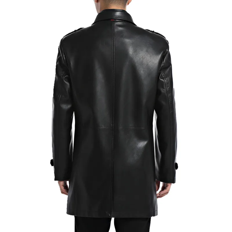 M 4XL! 2016 Весенняя мужская одежда из натуральной кожи мужское кожаное пальто