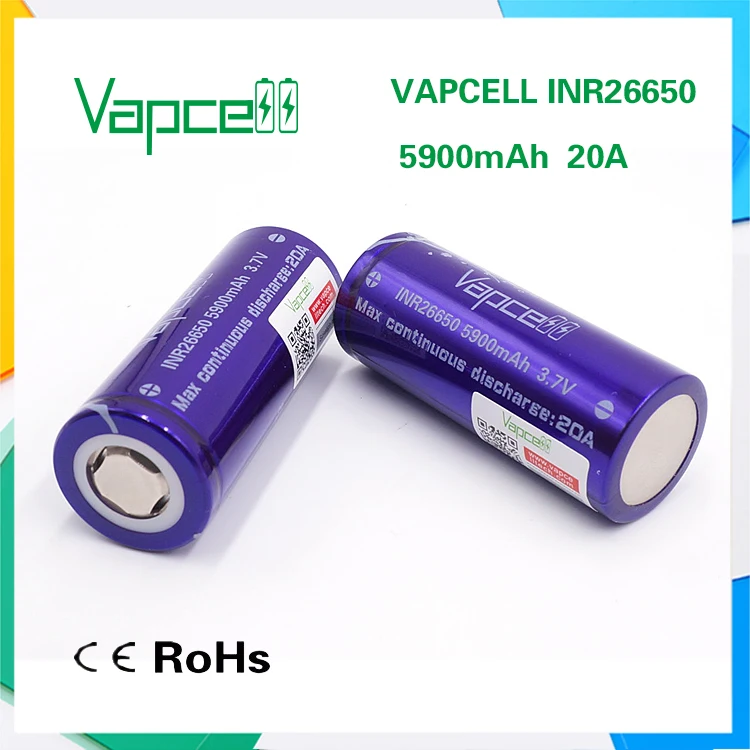 1 шт. VAPCELL INR26650 5900mAh 20A аккумуляторная батарея INR 26650 батарея большой емкости E-CIG vape cell IMR батарея vs Keeppower