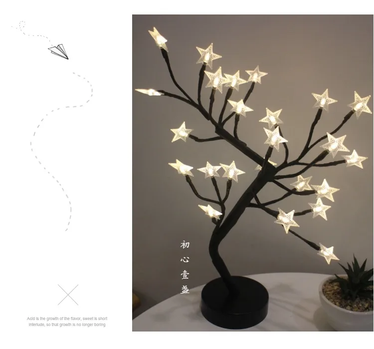 Подарок на день рождения индивидуальный Вишневое дерево Романтический Ночной свет украшение для свадебного стола лампа чистая красная