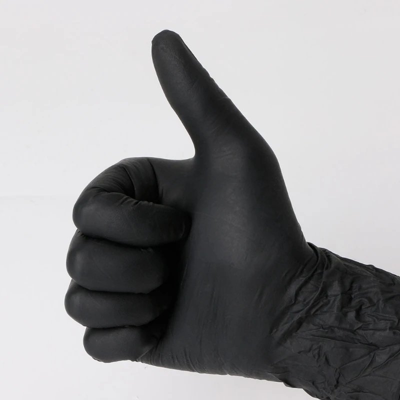 

50Pcs Blakc Disposable Power Free Nitrile Gloves Tattoo Mechanic Food Medical