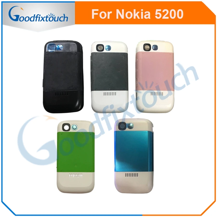  For Nokia 5200 Back Battery Cover Rear Cover Glass Housing Case With Keypad Keyboard Replacement Pa