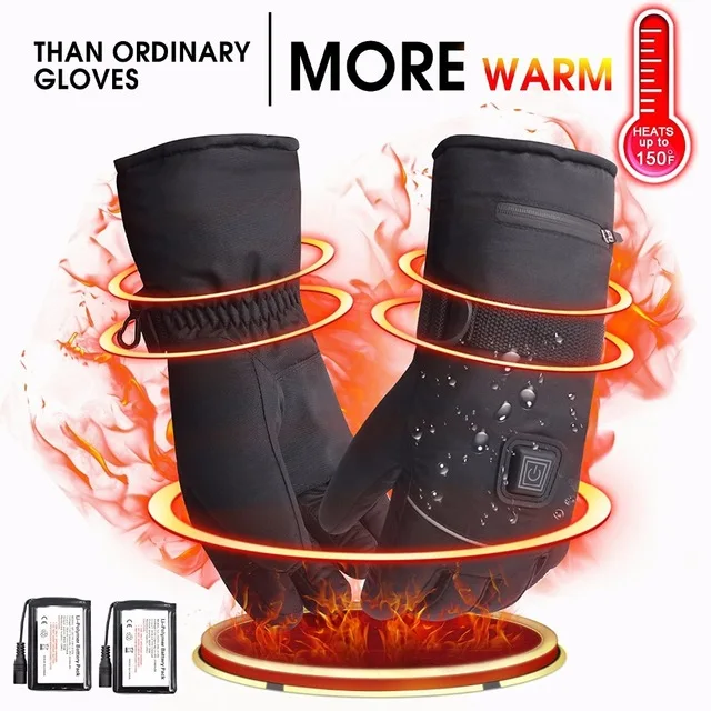 

Long Warm Time Rechargeable Battery Powered 7.4V Electric Heated Gloves For Skiing Hiking Climbing Fishing Cold Weather